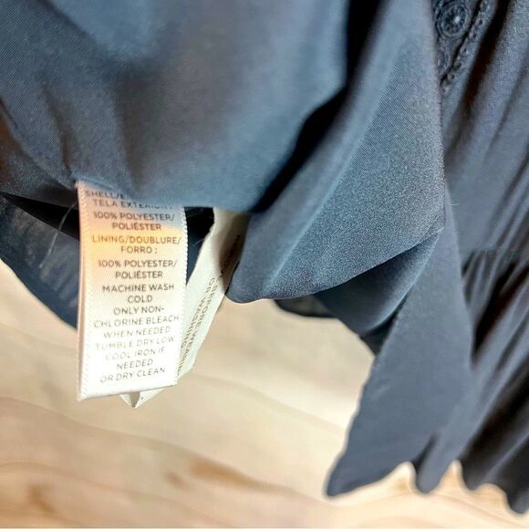 NWOT Women’s Ann Taylor LOFT A-Line Boho Dress Bell Sleeves XS Blue/Gray Peasant - Picture 7 of 8